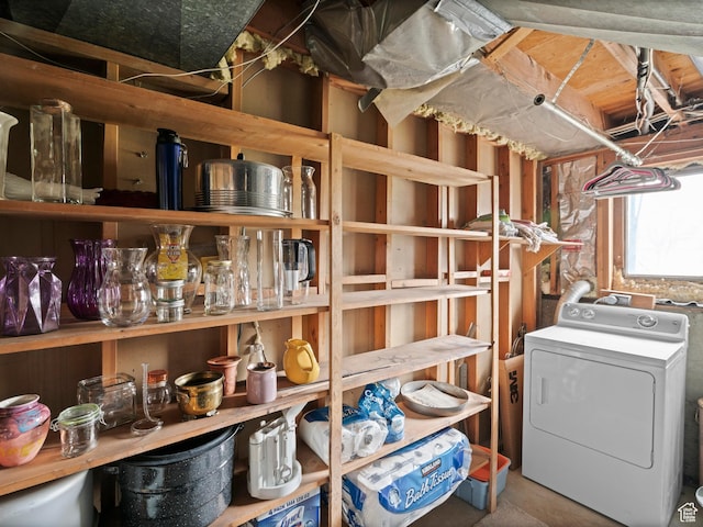 interior space with washer / dryer