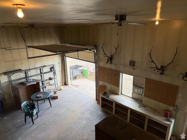 6051 N 11500 E, Lapoint, UT 84039 - garage with a ceiling fan