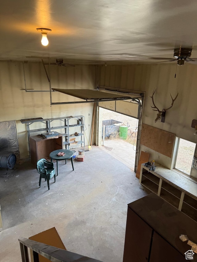 6051 N 11500 E, Lapoint, UT 84039 - garage with a ceiling fan