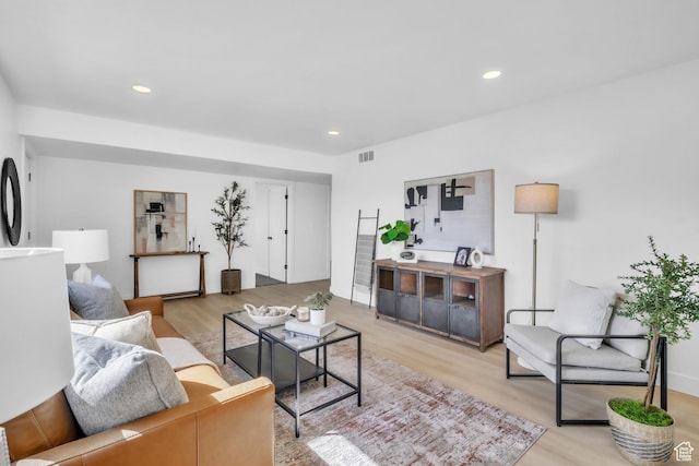4970 S 4720 W, Salt Lake City, UT 84118 - living area with visible vents, light wood-style flooring, and recessed lighting