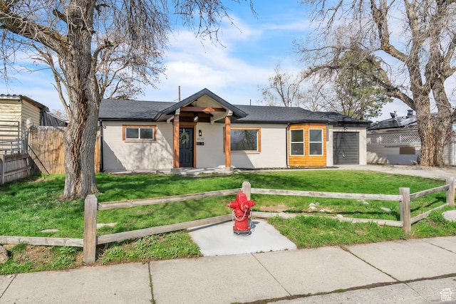4970 S 4720 W, Salt Lake City, UT 84118 - mid-century modern home featuring a front yard, an attached garage, and fence