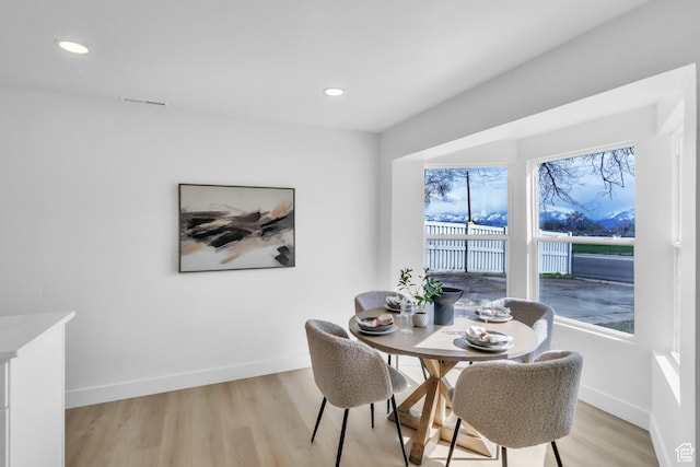4970 S 4720 W, Salt Lake City, UT 84118 - dining area with baseboards, light wood-style flooring, and recessed lighting
