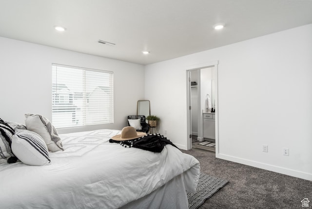 3440 W Mitchell Dr, Lehi, UT 84043 - carpeted bedroom with baseboards, visible vents, and recessed lighting