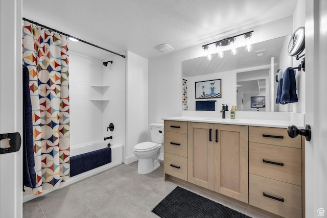 2119 N 520 W, Centerville, UT 84014 - full bathroom featuring toilet, tile patterned floors, shower / bath combo, and vanity