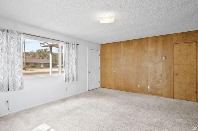 67 W 300 S, Kanab, UT 84741 - spare room featuring carpet flooring, wood walls, and a textured ceiling