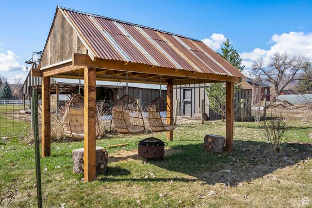 129 S 7200 E, Huntsville, UT 84317 - view of yard with an outbuilding and a fire pit