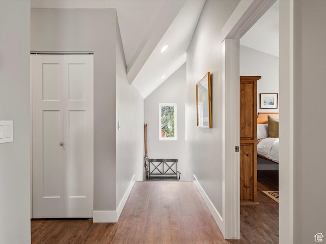 129 S 7200 E, Huntsville, UT 84317 - hall with baseboards, vaulted ceiling, and wood finished floors