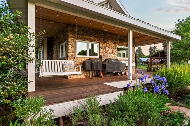 129 S 7200 E, Huntsville, UT 84317 - wooden terrace featuring area for grilling