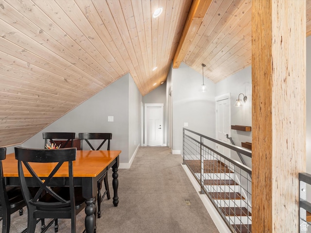129 S 7200 E, Huntsville, UT 84317 - interior space with wood ceiling, baseboards, and vaulted ceiling with beams