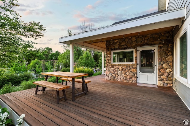 129 S 7200 E, Huntsville, UT 84317 - deck at dusk with outdoor dining area