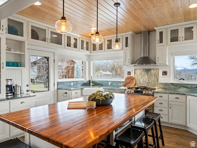 129 S 7200 E, Huntsville, UT 84317 - dining space featuring wooden ceiling and dark wood-style floors
