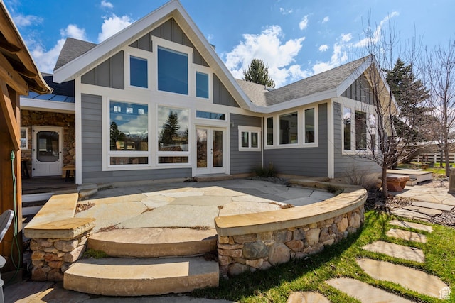 129 S 7200 E, Huntsville, UT 84317 - back of property featuring french doors, a shingled roof, and a patio