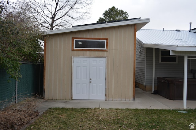 567 S Hazel Dr, Salem, UT 84653 - view of outbuilding with a hot tub
