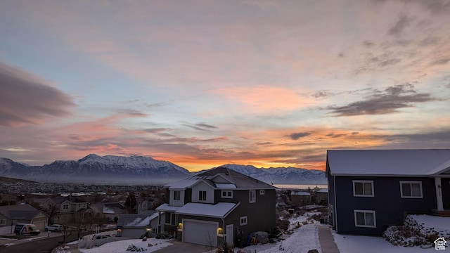 view of mountain feature with a residential view