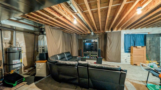 unfinished below grade area with secured water heater