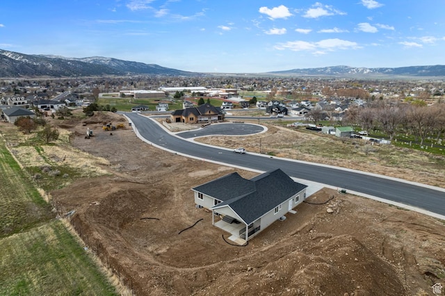 bird's eye view featuring a mountain view