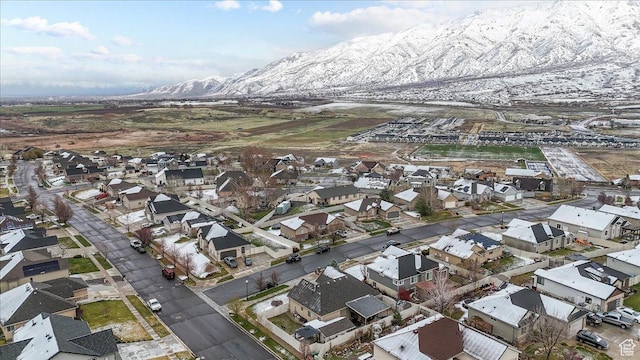 bird's eye view with a mountain view and a residential view