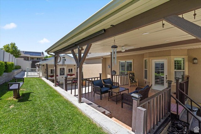 1325 W Trailside Dr, Santaquin, UT 84655 - view of patio featuring an outdoor living space