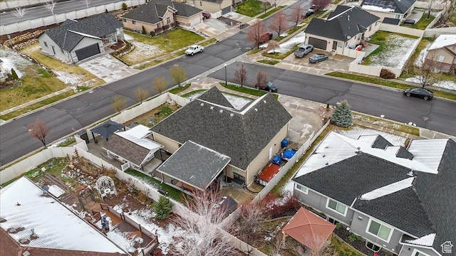 drone / aerial view with a residential view