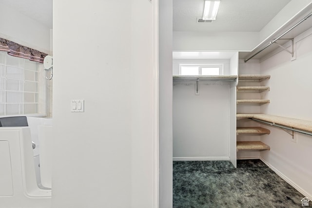 3546 Windmill Dr, Santa Clara, UT 84765 - spacious closet with carpet floors, visible vents, and washer / dryer
