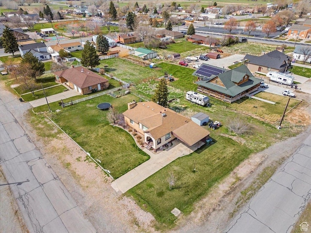 aerial view with a residential view