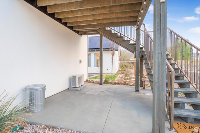 view of patio featuring stairs