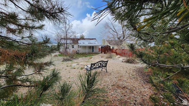view of yard featuring an outbuilding and a storage shed