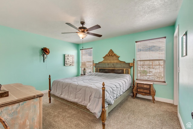 4103 S Sunrise Dr, Saratoga Springs, UT 84045 - bedroom featuring multiple windows, baseboards, carpet, and a textured ceiling