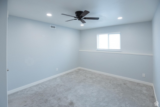 440 E Creekside Cir S Unit B, Murray, UT 84107 - empty room featuring baseboards, ceiling fan, visible vents, and recessed lighting