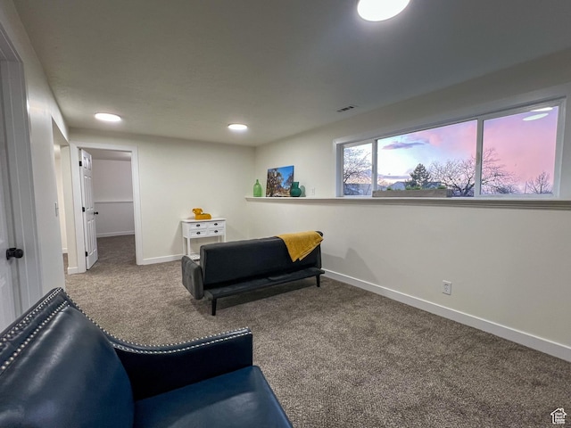 6770 W 3860 S, West Valley City, UT 84128 - sitting room featuring baseboards, carpet floors, and recessed lighting