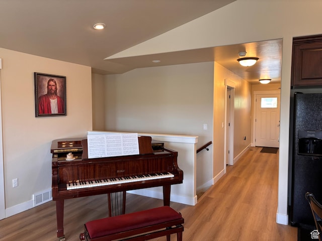 1234 S 1150 W, Payson, UT 84651 - hall featuring light wood-style floors, baseboards, vaulted ceiling, an upstairs landing, and recessed lighting