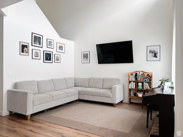 living room with wood finished floors
