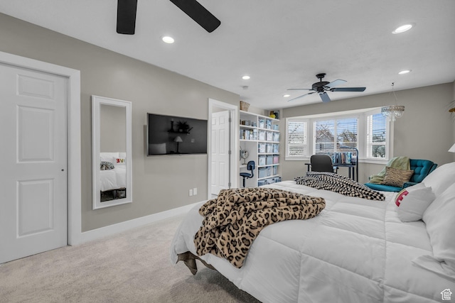945 E Diana Way, Sandy, UT 84094 - carpeted bedroom with baseboards, recessed lighting, and a ceiling fan