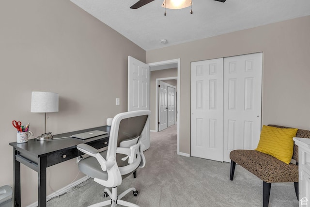 945 E Diana Way, Sandy, UT 84094 - office space with baseboards, a ceiling fan, and light carpet
