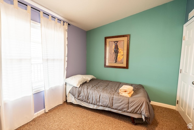69 E Coronado Ln, Moab, UT 84532 - carpeted bedroom featuring baseboards and lofted ceiling