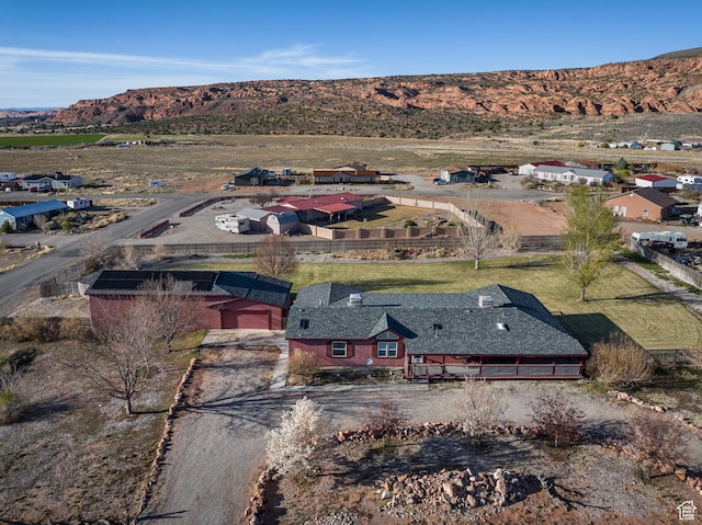 aerial view featuring a mountain view