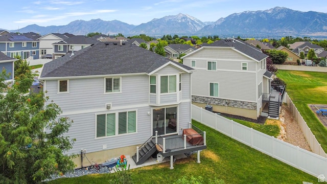 11534 S Rk Cv, South Jordan, UT 84095 - back of house featuring a deck with mountain view and a residential view