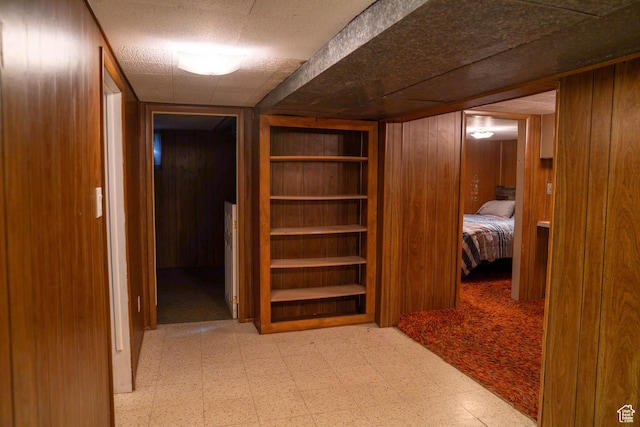 1915 W 13400 S, Riverton, UT 84065 - hall featuring tile patterned floors, wood walls, and built in features