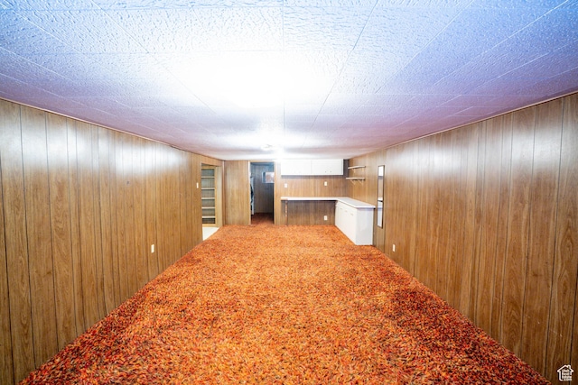 1915 W 13400 S, Riverton, UT 84065 - hallway featuring wood walls and carpet floors