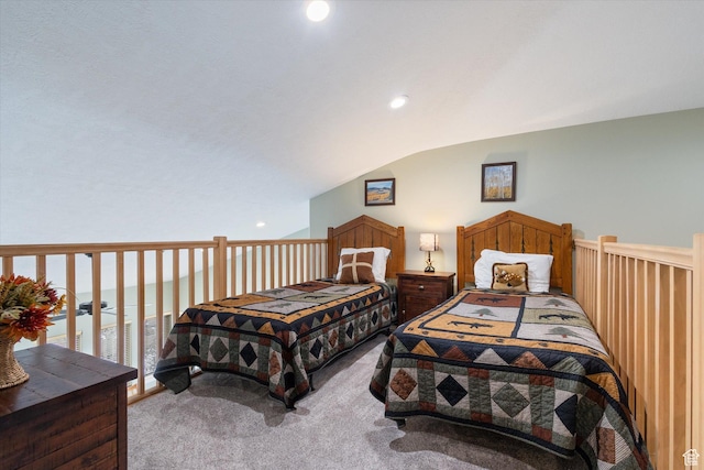 6749 N 2200 W Unit B302, Park City, UT 84098 - carpeted bedroom with lofted ceiling and recessed lighting