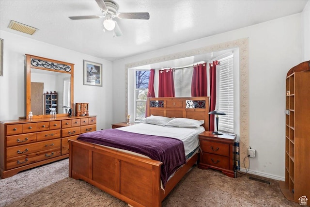 1107 E 2450 N, Layton, UT 84040 - carpeted bedroom featuring visible vents, baseboards, and ceiling fan