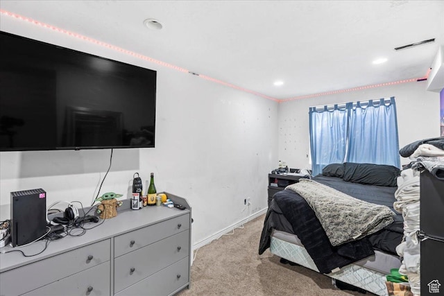 1107 E 2450 N, Layton, UT 84040 - bedroom featuring light carpet, recessed lighting, visible vents, and baseboards