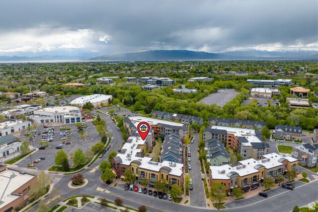 aerial view featuring a mountain view