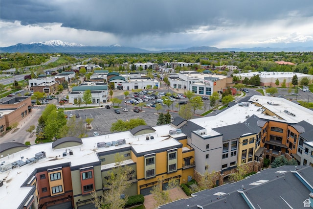 bird's eye view with a mountain view and a residential view