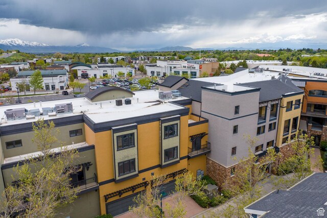 bird's eye view with a mountain view and a residential view