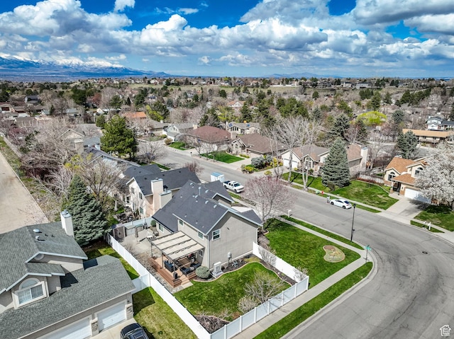 bird's eye view with a residential view