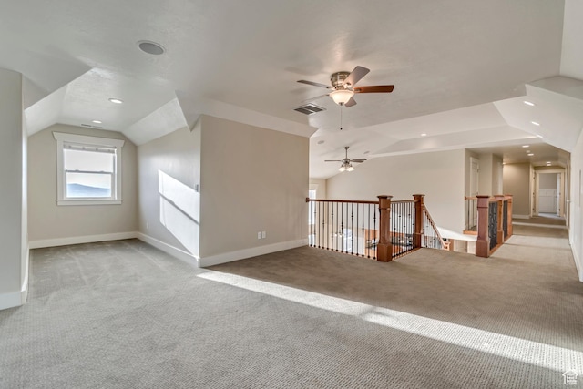 1135 Grandview Dr, Providence, UT 84332 - bonus room with carpet floors, a ceiling fan, vaulted ceiling, and recessed lighting