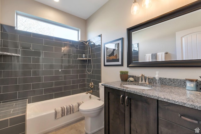 1737 E 6850 S, Uintah, UT 84405 - full bathroom with bathing tub / shower combination, toilet, vanity, and wood finished floors