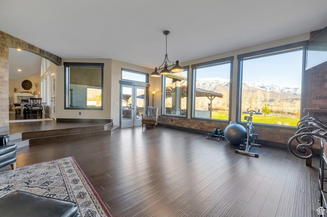 1737 E 6850 S, Uintah, UT 84405 - exercise room with wood finished floors and arched walkways