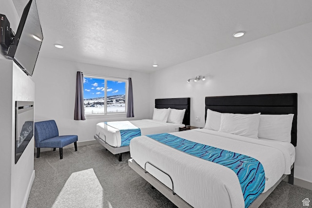 140 W 150 S Unit 22, Garden City, UT 84028 - bedroom with carpet floors, recessed lighting, a textured ceiling, and baseboards